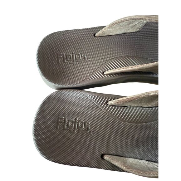 Flojos Men's Jorge 2.0 Faux Leather Arch Support Flip Flops Brown Size 11 - Picture 5 of 8